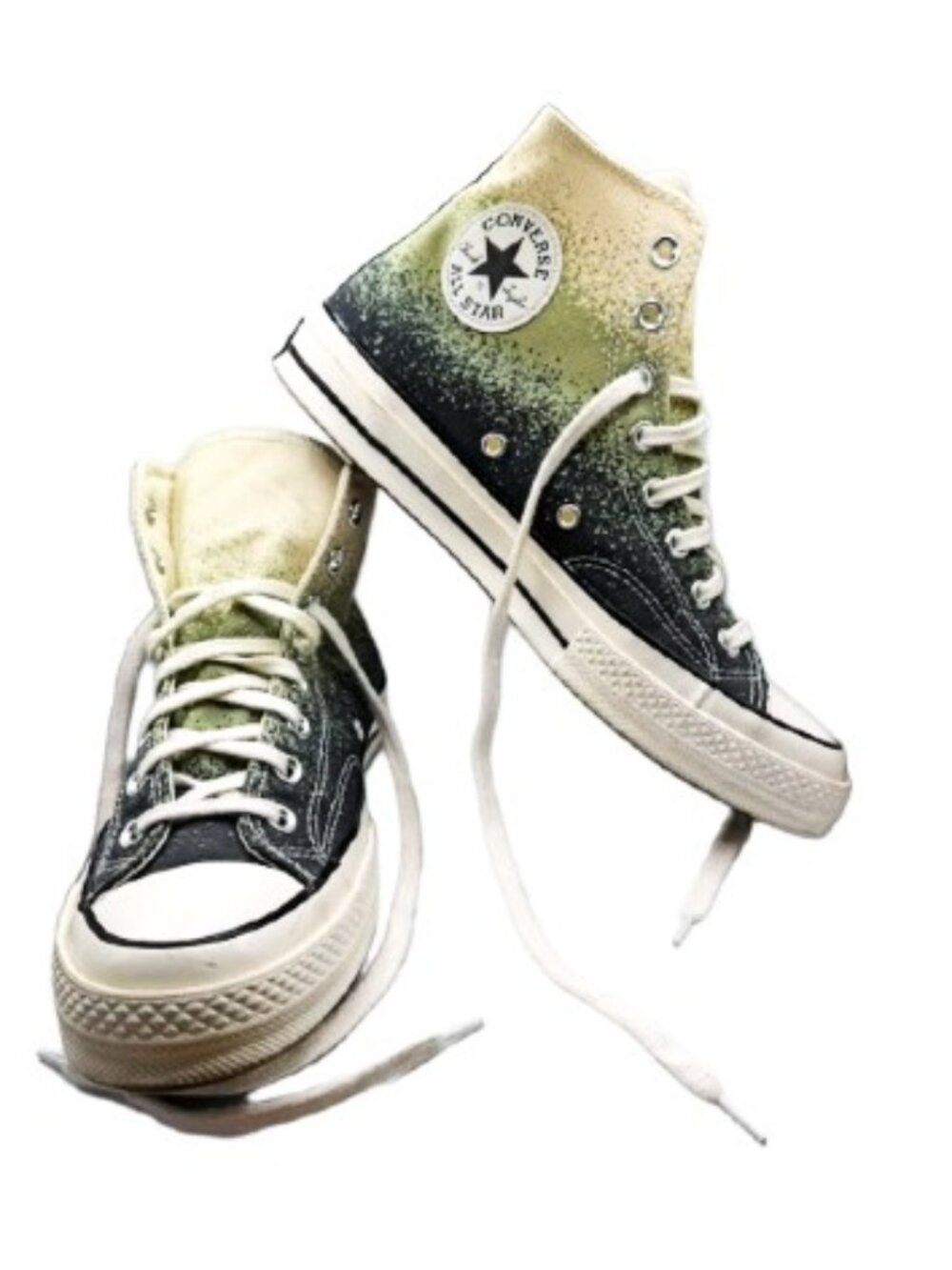 Converse Chuck 70 High Top Sneakers Olive Green Speckled Ombré M 8.5 W 10.5